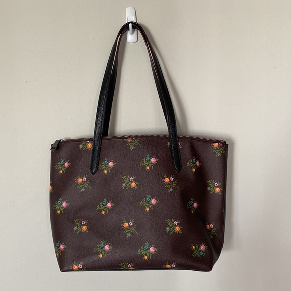 Coach Floral Oxblood Shoulder Bag - Picture 3 of 5